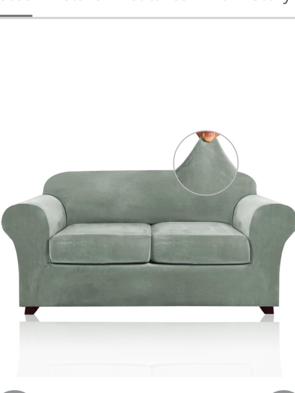 Loveseat Slipcover with Stretch - SEAGRASS GREEN